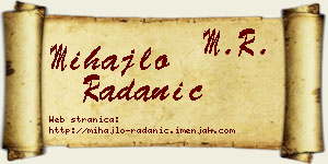 Mihajlo Radanić vizit kartica
